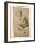 Seated Female Nude, 1847 (Black and White Chalk on Brown Paper)-John Everett Millais-Framed Giclee Print