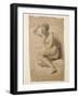 Seated Female Nude, 1847 (Black and White Chalk on Brown Paper)-John Everett Millais-Framed Giclee Print