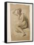 Seated Female Nude, 1847 (Black and White Chalk on Brown Paper)-John Everett Millais-Framed Stretched Canvas