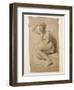 Seated Female Nude, 1847 (Black and White Chalk on Brown Paper)-John Everett Millais-Framed Premium Giclee Print