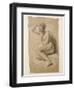 Seated Female Nude, 1847 (Black and White Chalk on Brown Paper)-John Everett Millais-Framed Premium Giclee Print