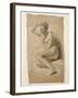 Seated Female Nude, 1847 (Black and White Chalk on Brown Paper)-John Everett Millais-Framed Giclee Print