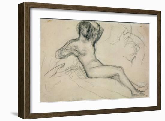 Seated Female Nude, 1881-Pierre Puvis de Chavannes-Framed Giclee Print