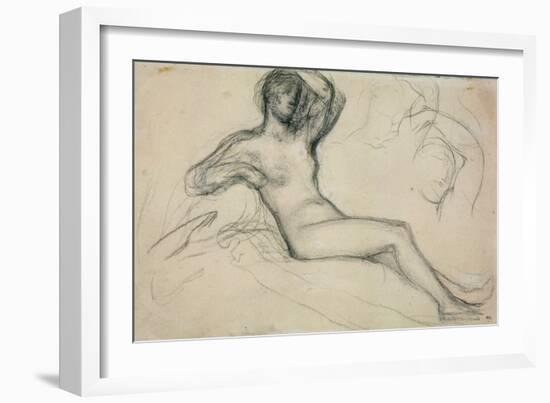 Seated Female Nude, 1881-Pierre Puvis de Chavannes-Framed Giclee Print