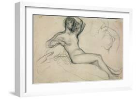 Seated Female Nude, 1881-Pierre Puvis de Chavannes-Framed Giclee Print