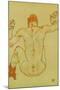 Seated Female Nude, Back View, 1915-Egon Schiele-Mounted Giclee Print