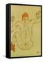 Seated Female Nude, Back View, 1915-Egon Schiele-Framed Stretched Canvas