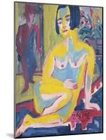 Seated Female Nude. Study, Ca 1921-1923-Ernst Ludwig Kirchner-Mounted Giclee Print