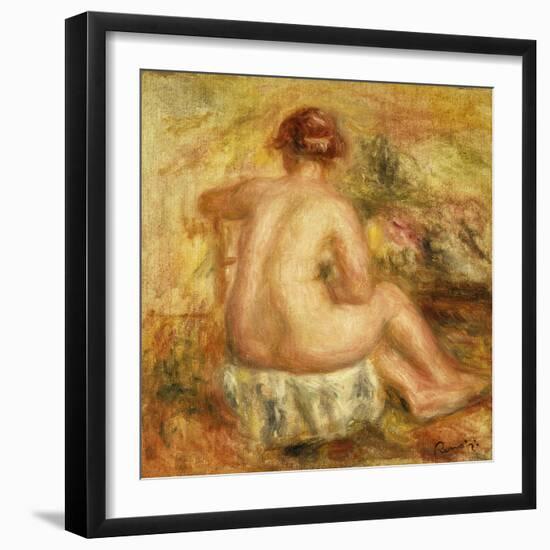 Seated Female Nude, View from behind-Pierre-Auguste Renoir-Framed Giclee Print