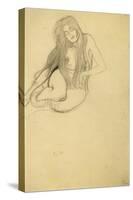 Seated Female Nude-Gustav Klimt-Stretched Canvas