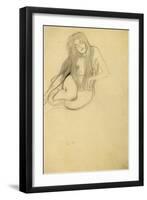 Seated Female Nude-Gustav Klimt-Framed Giclee Print