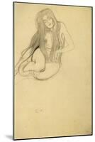 Seated Female Nude-Gustav Klimt-Mounted Giclee Print