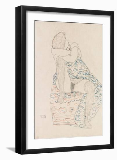 Seated Figure, 1910-Gustav Klimt-Framed Giclee Print