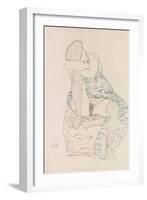 Seated Figure, 1910-Gustav Klimt-Framed Giclee Print