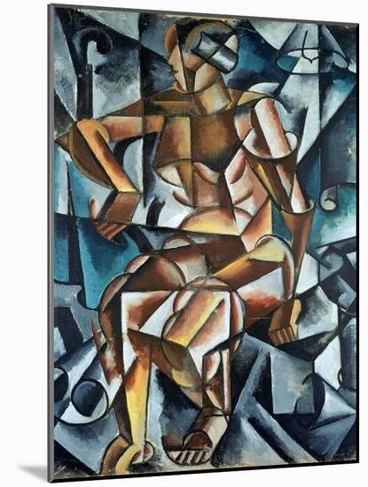 Seated Figure, 1914-15-Lyubov Sergeevna Popova-Mounted Giclee Print