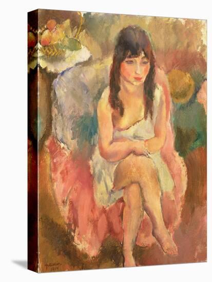 Seated Figure, 1914 (Oil on Canvas)-Jules Pascin-Stretched Canvas