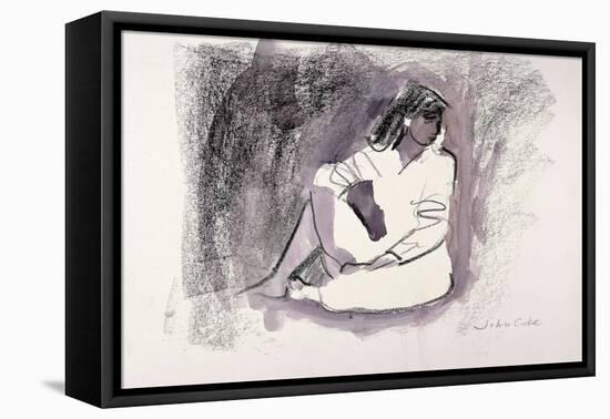 Seated Figure, 1999-John Cooke-Framed Stretched Canvas
