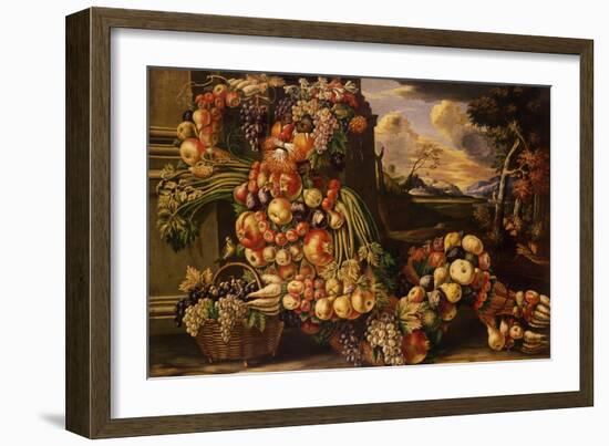 Seated Figure of Summer, 1573-Giuseppe Arcimboldo-Framed Giclee Print