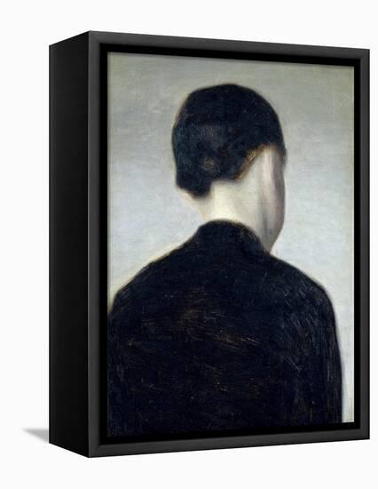 Seated Figure, Seen from Behind (Anna Hammershoi) 1884-Vilhelm Hammershoi-Framed Stretched Canvas