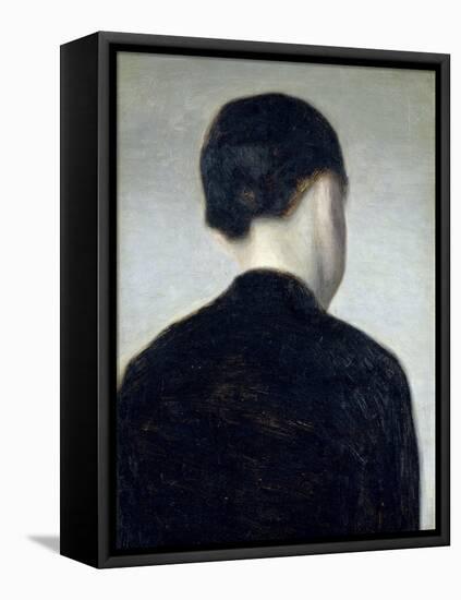 Seated Figure, Seen from Behind (Anna Hammershoi) 1884-Vilhelm Hammershoi-Framed Stretched Canvas