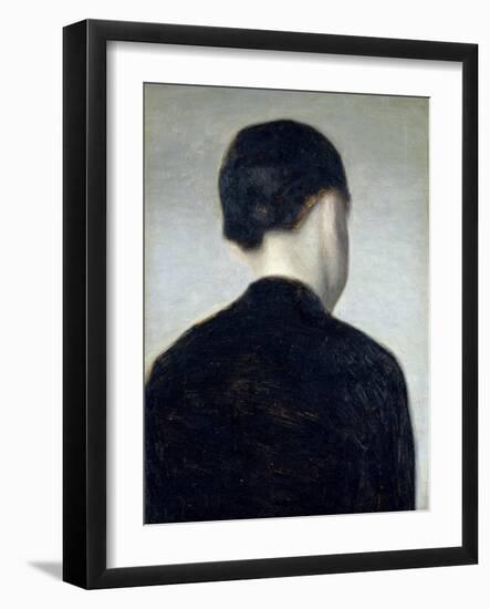 Seated Figure, Seen from Behind (Anna Hammershoi) 1884-Vilhelm Hammershoi-Framed Giclee Print