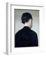 Seated Figure, Seen from Behind (Anna Hammershoi) 1884-Vilhelm Hammershoi-Framed Giclee Print