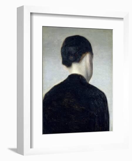 Seated Figure, Seen from Behind (Anna Hammershoi) 1884-Vilhelm Hammershoi-Framed Giclee Print