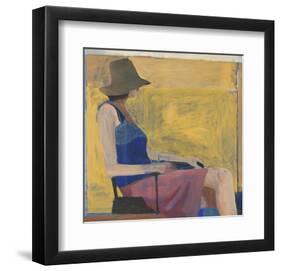 Seated Figure with Hat, 1967-Richard Diebenkorn-Framed Art Print