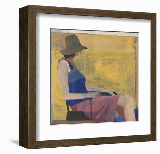 Seated Figure with Hat, 1967-Richard Diebenkorn-Framed Art Print