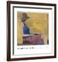 Seated Figure with Hat, 1967-Richard Diebenkorn-Framed Art Print