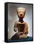 Seated Figure with Open Stomach to Receive Offerings (Terracotta)-Teotihuacan-Framed Stretched Canvas