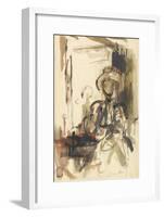 Seated Figure: Woman Seated, Wearing a Hat-Philip Wilson Steer-Framed Giclee Print