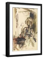 Seated Figure: Woman Seated, Wearing a Hat-Philip Wilson Steer-Framed Giclee Print