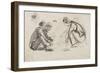 Seated Figures (Pencil on Paper)-Joseph Crawhall-Framed Giclee Print