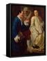 Seated Gentleman talking to a Young Woman-Gaspare Traversi-Framed Stretched Canvas