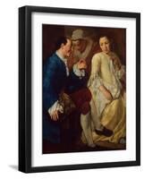 Seated Gentleman talking to a Young Woman-Gaspare Traversi-Framed Giclee Print