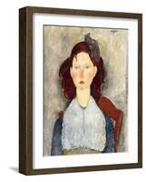 Seated Girl, 1918-Amedeo Modigliani-Framed Giclee Print