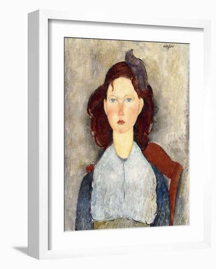 Seated Girl, 1918-Amedeo Modigliani-Framed Giclee Print