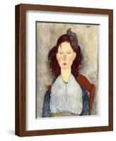 Seated Girl (Fillette Assise), 1918-Amadeo Modigliani-Framed Giclee Print