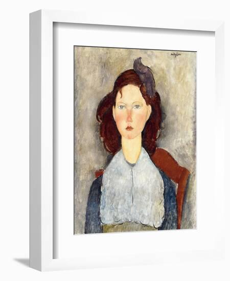 Seated Girl (Fillette Assise), 1918-Amadeo Modigliani-Framed Giclee Print