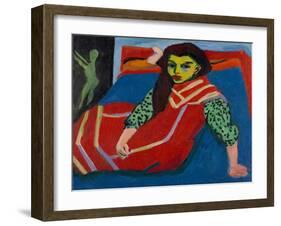 Seated Girl (Fränzi Fehrmann), 1910-Ernst Ludwig Kirchner-Framed Giclee Print