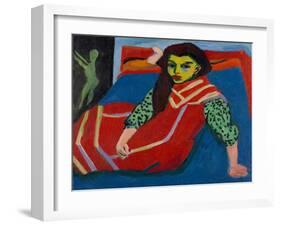 Seated Girl (Fränzi Fehrmann), 1910-Ernst Ludwig Kirchner-Framed Giclee Print