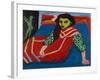 Seated Girl (Fränzi Fehrmann), 1910-Ernst Ludwig Kirchner-Framed Giclee Print