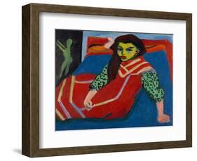 Seated Girl (Fränzi Fehrmann), 1910-Ernst Ludwig Kirchner-Framed Giclee Print