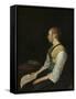 Seated Girl in Peasant Costume, c. 1650-60-Gerard ter Borch or Terborch-Framed Stretched Canvas