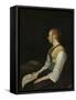 Seated Girl in Peasant Costume, c. 1650-60-Gerard ter Borch or Terborch-Framed Stretched Canvas