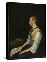 Seated Girl in Peasant Costume, c. 1650-60-Gerard ter Borch or Terborch-Stretched Canvas