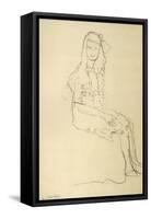Seated Girl Seen from the Side-Gustav Klimt-Framed Stretched Canvas