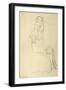 Seated Girl Seen from the Side-Gustav Klimt-Framed Giclee Print