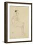 Seated Girl with a Bow in Her Hair, 1909-Egon Schiele-Framed Giclee Print